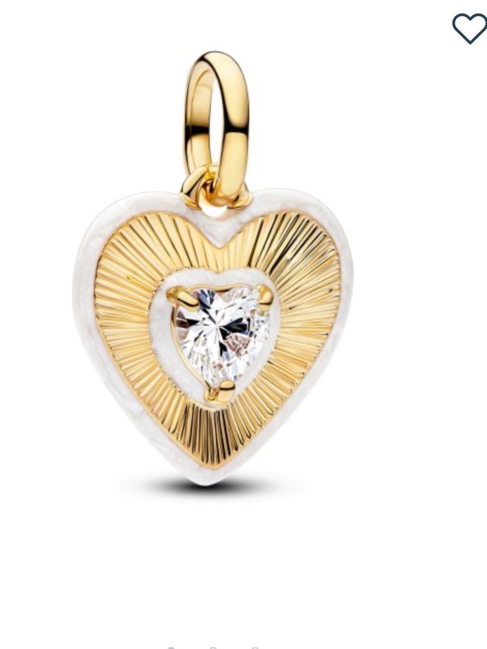 Pandora Radiating White Heart Medallion Charm
